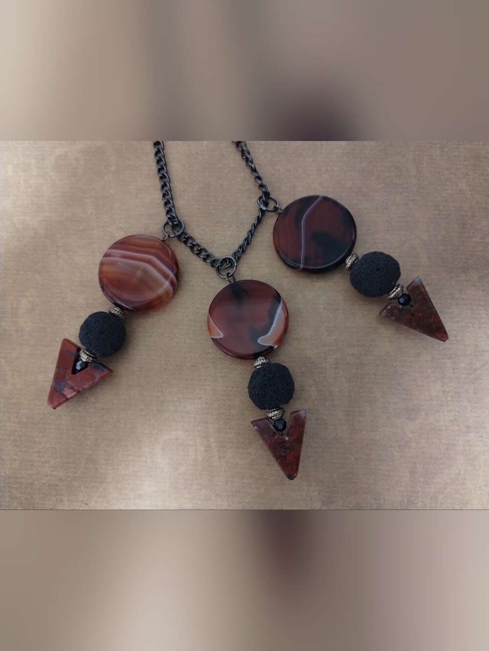 Aromatherapy - Semiprecious Statement , Spinner Necklace